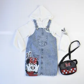 Trendy Girls Denim Jumper Set