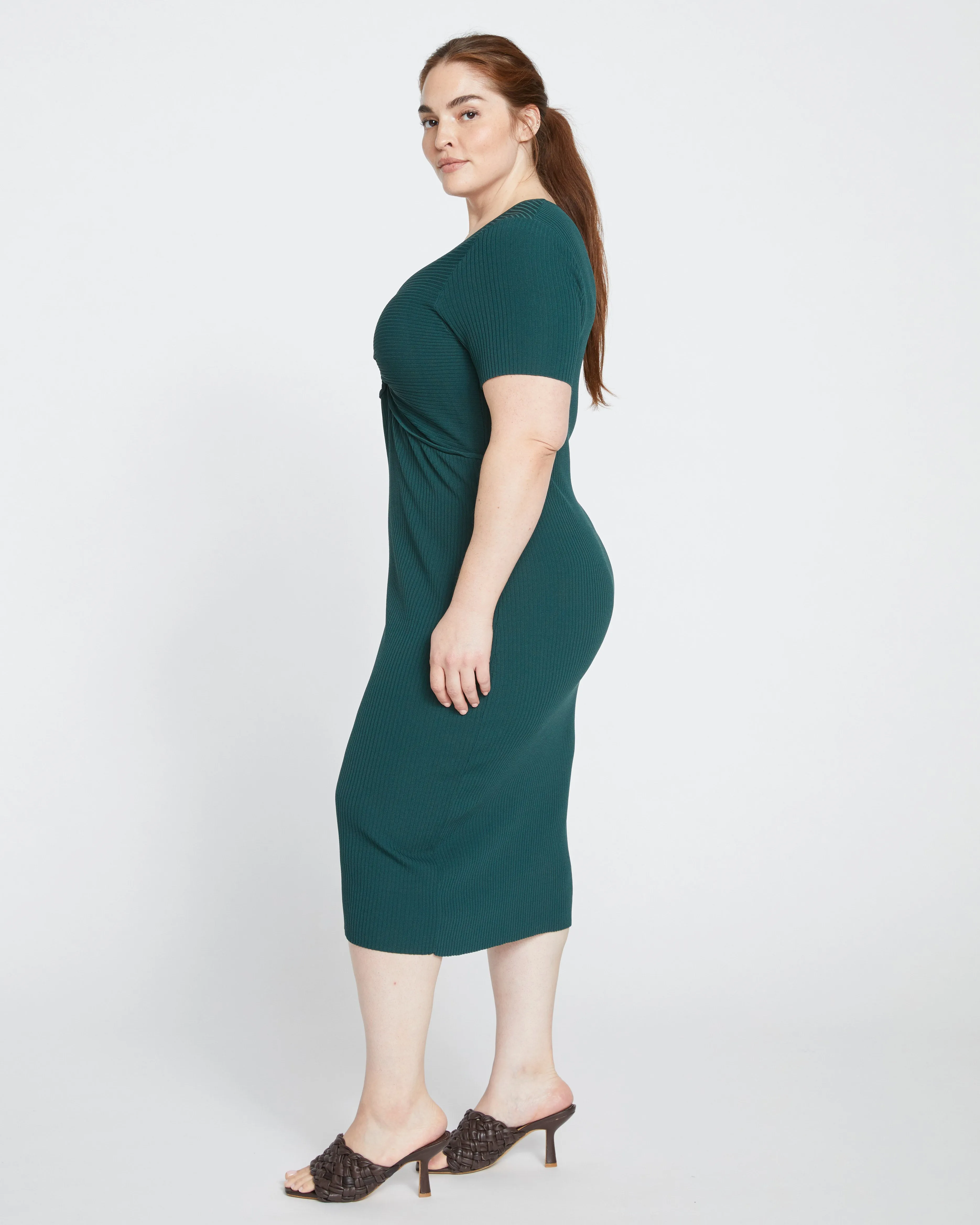 Twist Knit Dress - Deep Sea