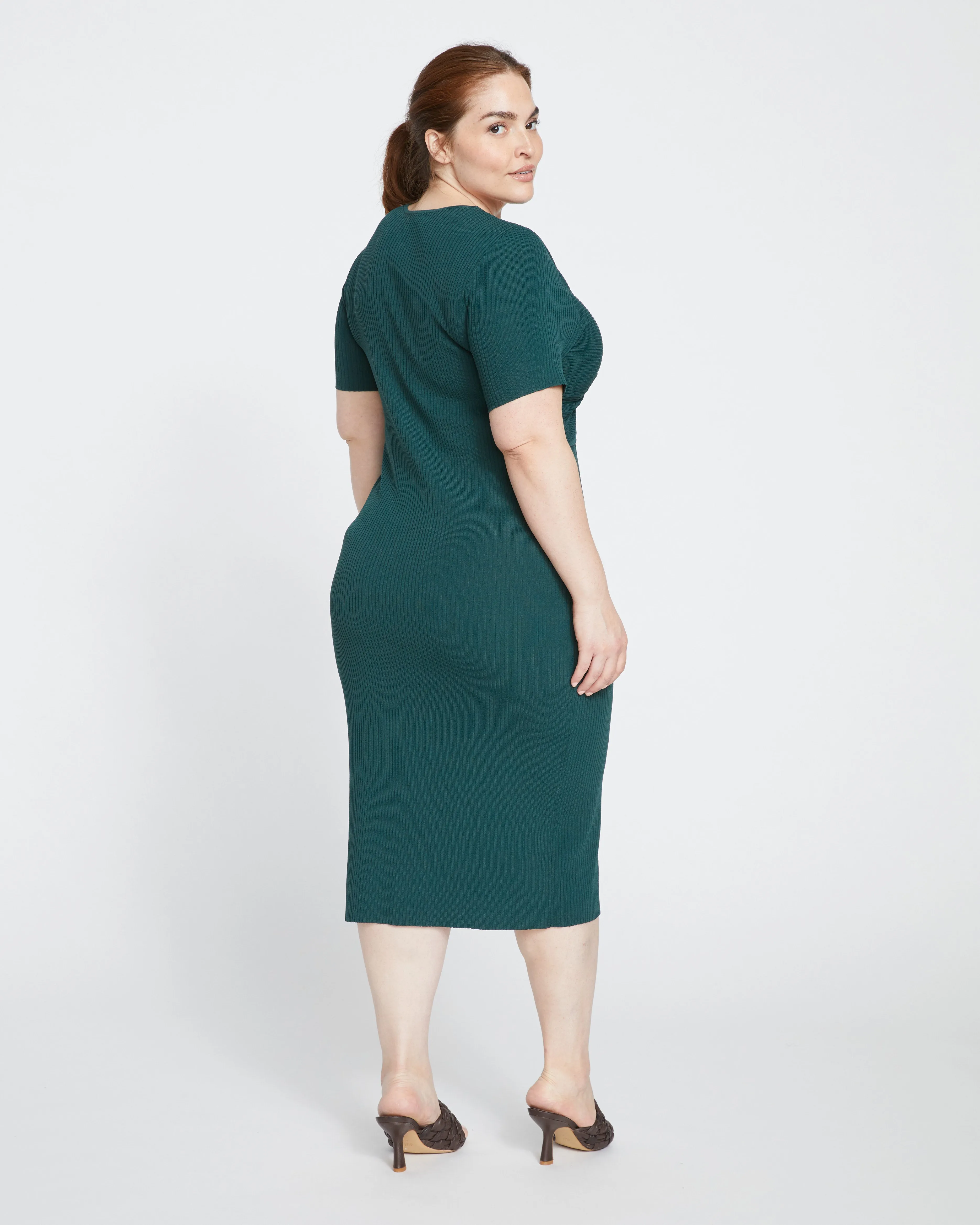 Twist Knit Dress - Deep Sea