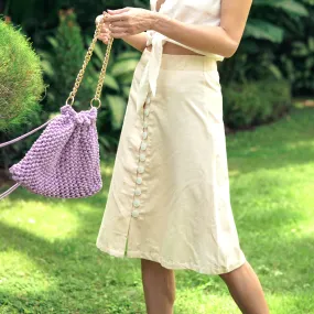 ULURU Button-down Skirt In Off-white