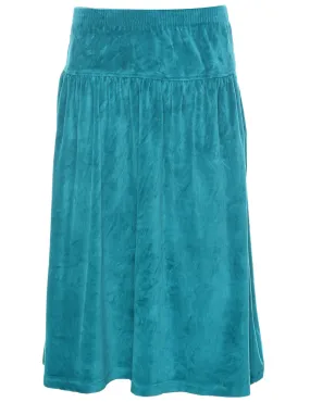 Velour Blue Midi Skirt - S