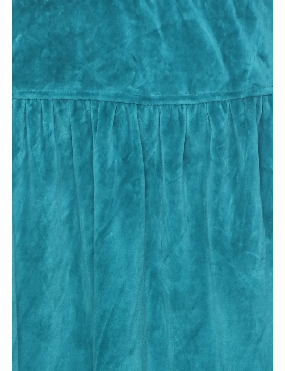 Velour Blue Midi Skirt - S