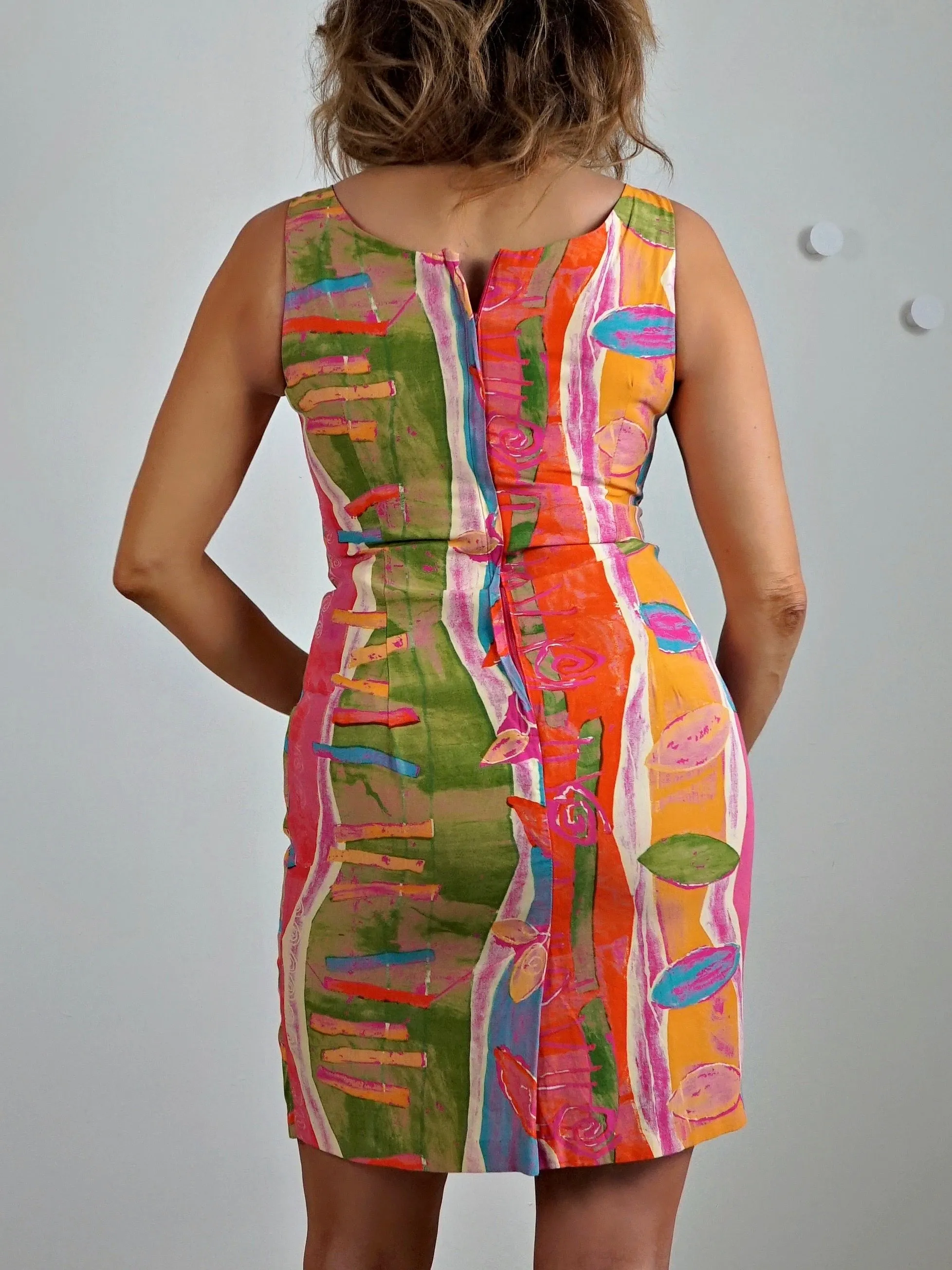 Vintage 80's Abstract Sheath Dress