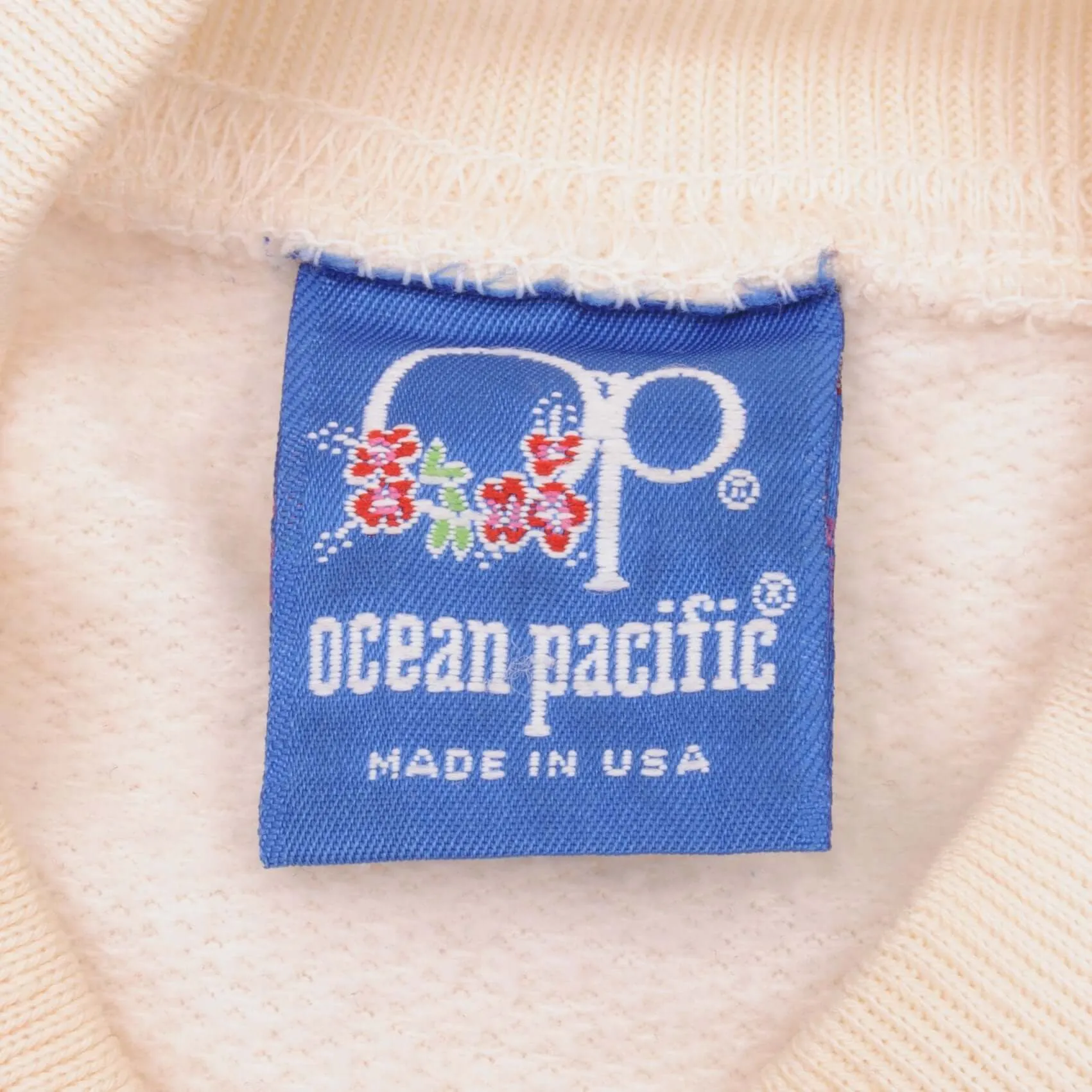 VINTAGE OCEAN PACIFIC SWEATSHIRT 1980S SIZE XSMALL MADE IN USA