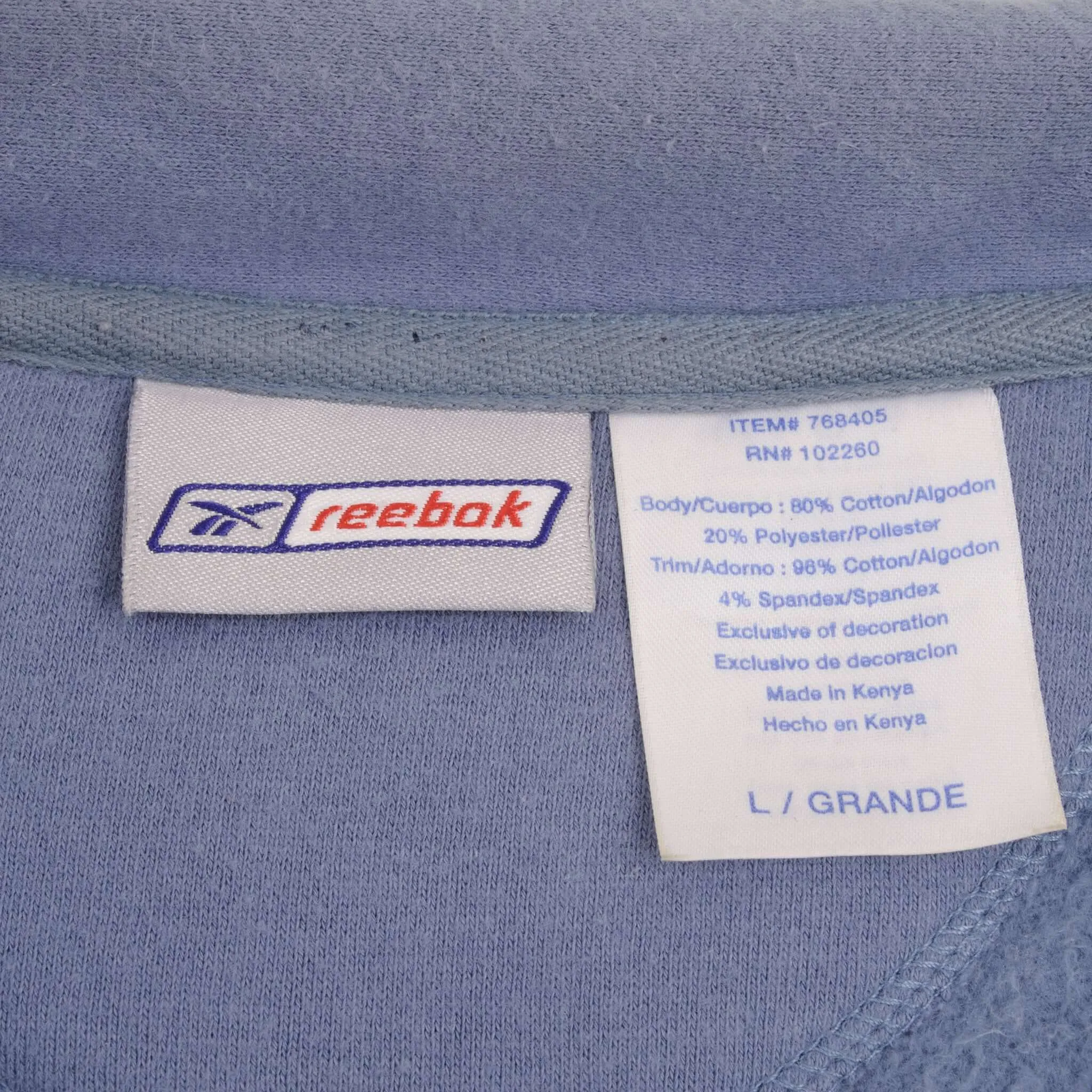 VINTAGE QUARTER 1/4 ZIP REEBOK SWEATSHIRT 2000S SIZE LARGE