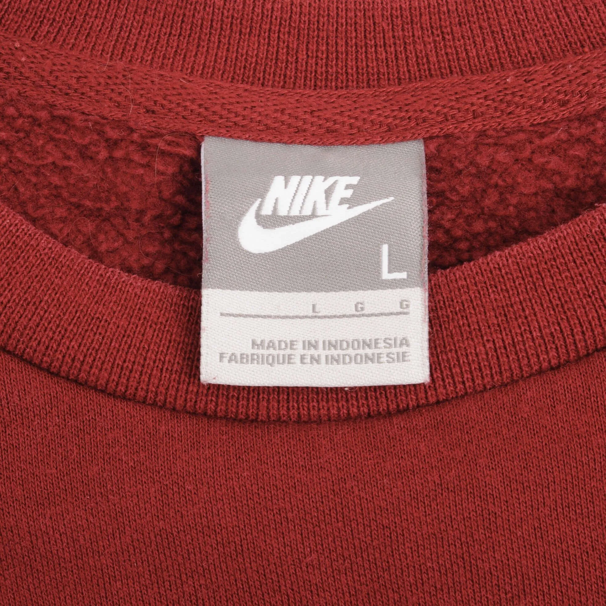 VINTAGE RED BURGUNDY NIKE CLASSIC SWOOSH SWEATSHIRT LATE 2000S SIZE LARGE