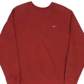 VINTAGE RED BURGUNDY NIKE CLASSIC SWOOSH SWEATSHIRT LATE 2000S SIZE LARGE