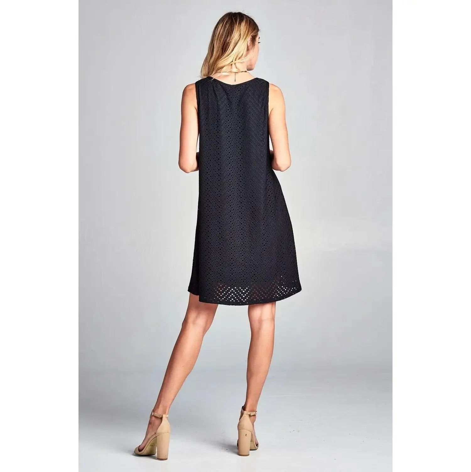 Vivid Solid Sleeveless Mini Modern Short Dress