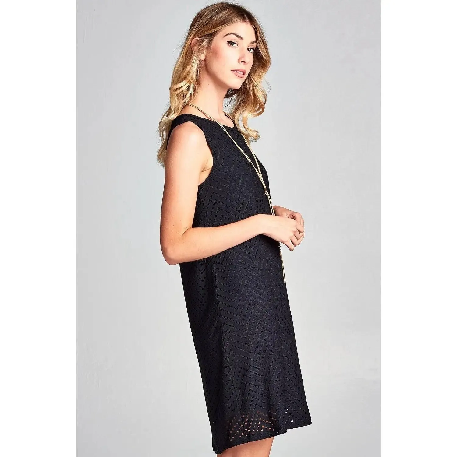 Vivid Solid Sleeveless Mini Modern Short Dress