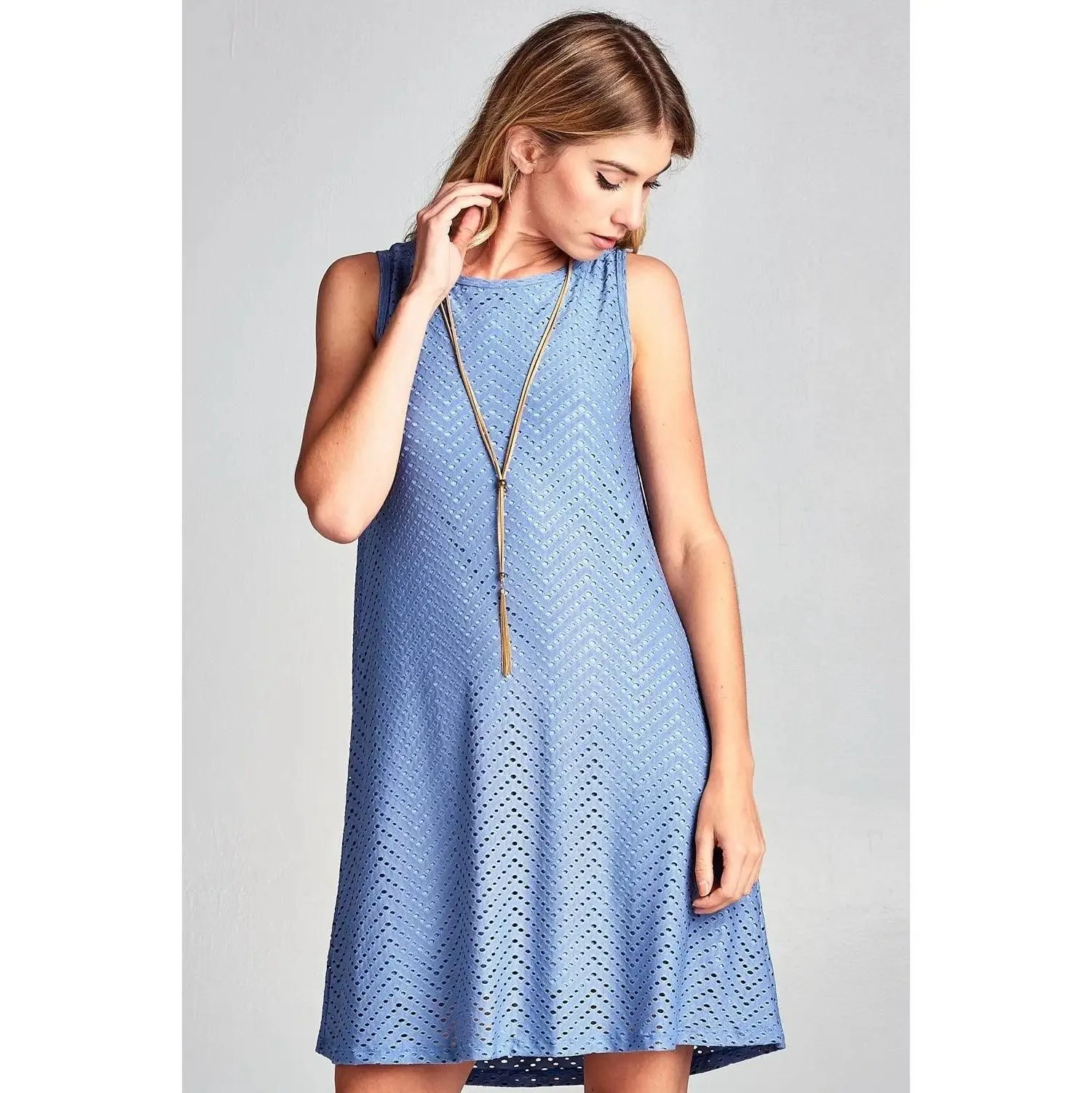 Vivid Solid Sleeveless Mini Modern Short Dress