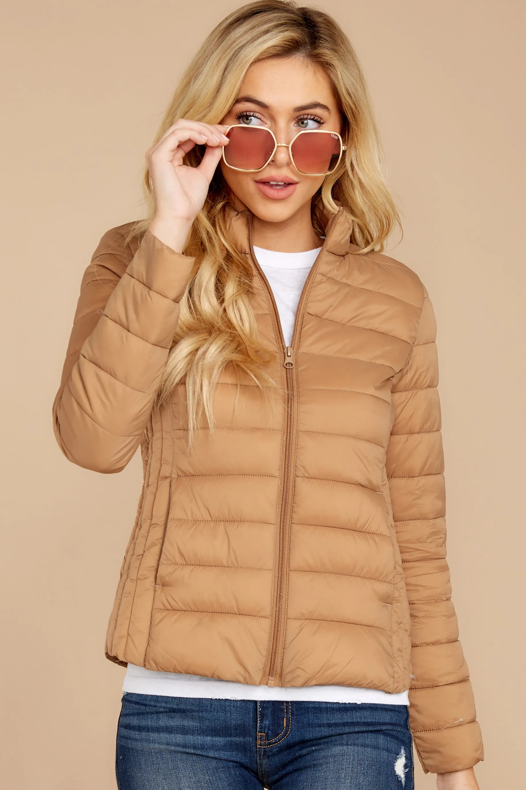 Weather Or Not Camel Puffer Jacket