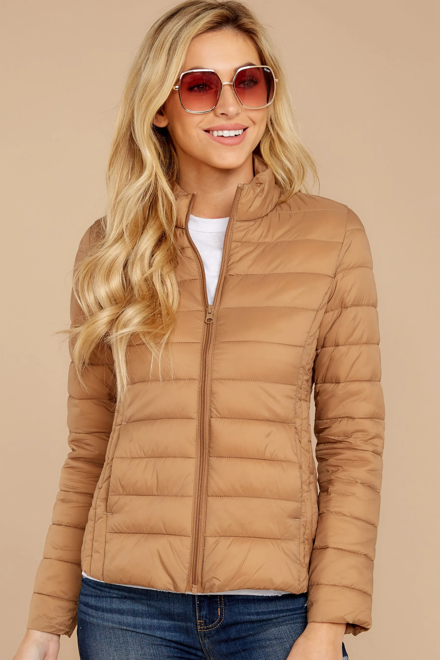 Weather Or Not Camel Puffer Jacket