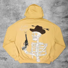 Western cowboy skull casual street hoodie