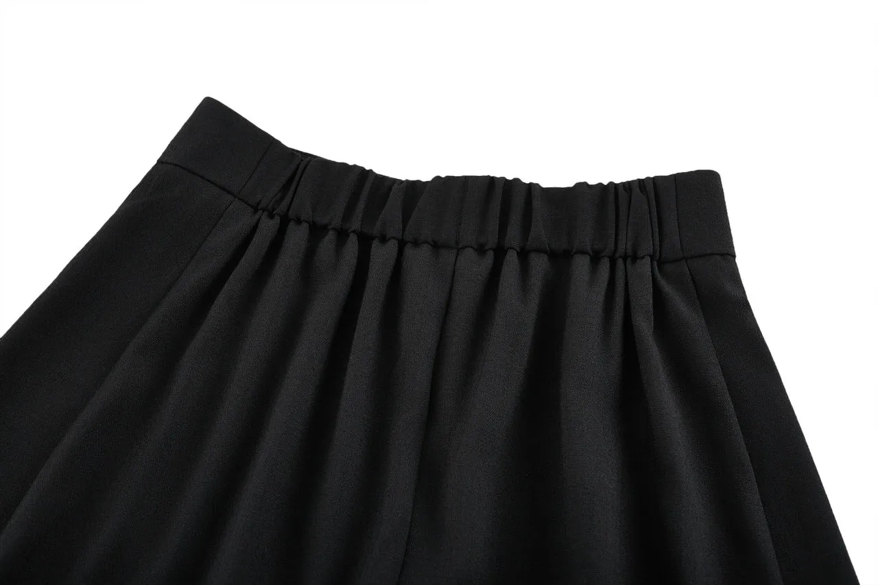 Wide Leg  Midi Skorts