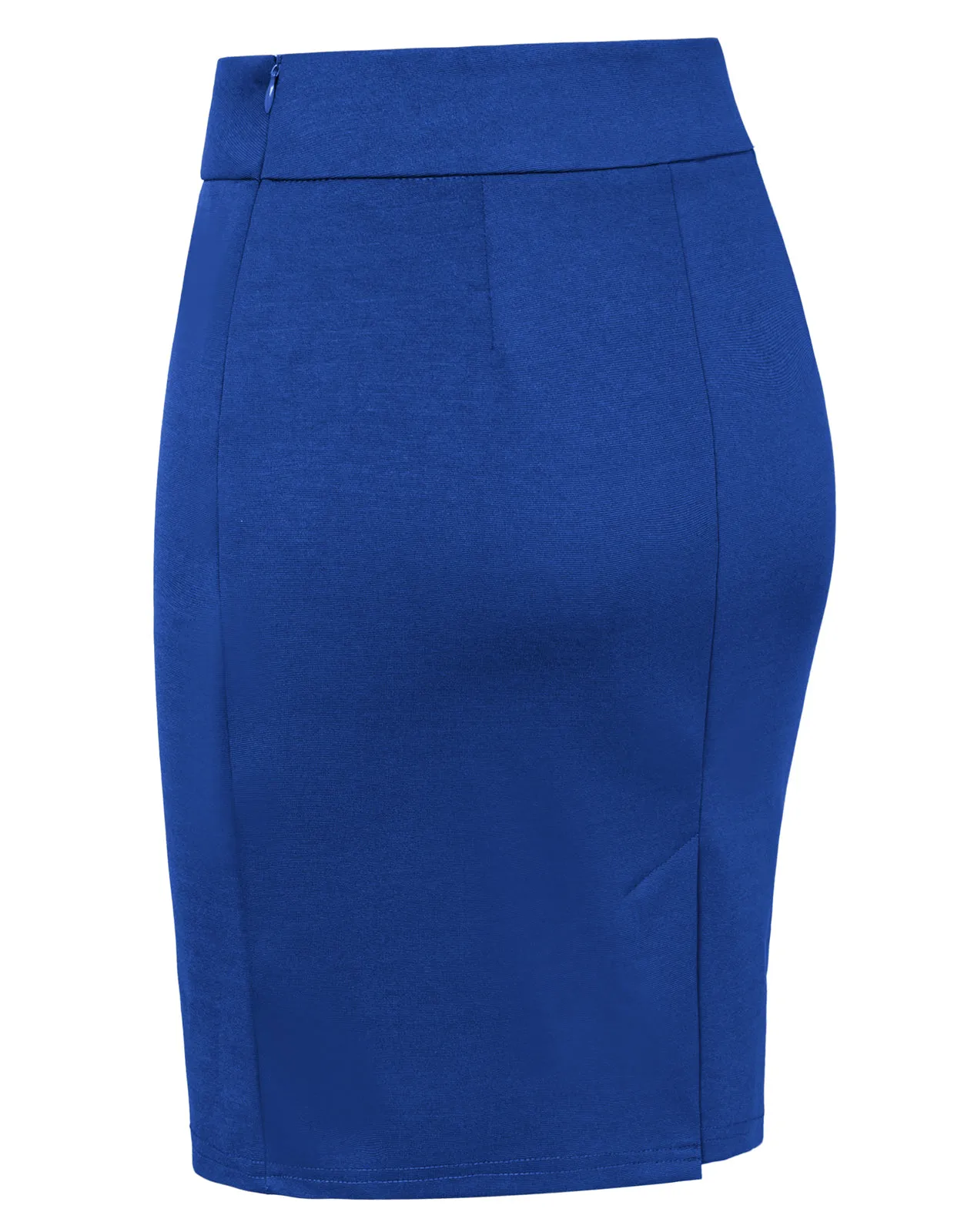 Women Back Slit Pencil Skirt OL High Waist Above Knee Bodycon Skirt