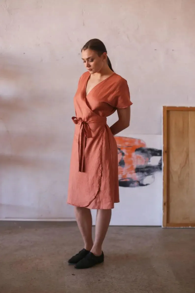 Wrap Linen Dress by Soelis