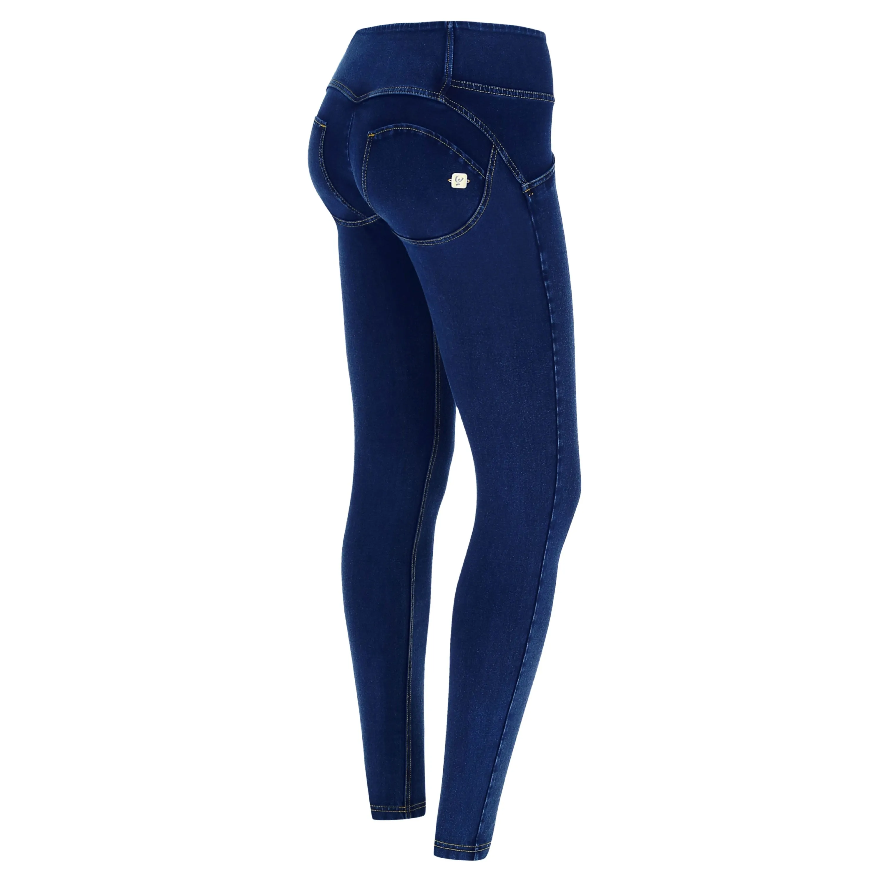 (WRUP1MC002-J0Y) WR.UP® MID-WAIST SKINNY-FIT BLUE PANTS IN STRETCH DENIM