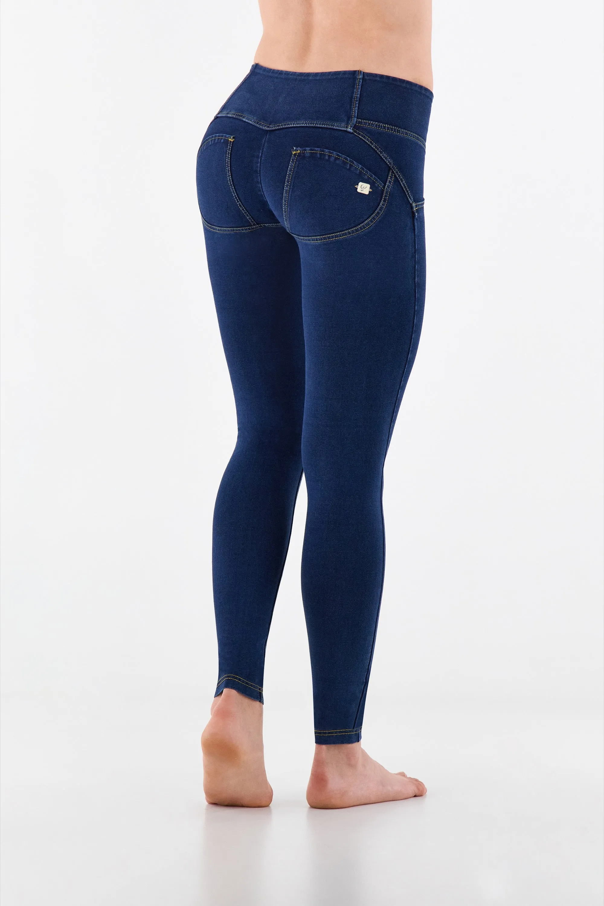 (WRUP1MC002-J0Y) WR.UP® MID-WAIST SKINNY-FIT BLUE PANTS IN STRETCH DENIM