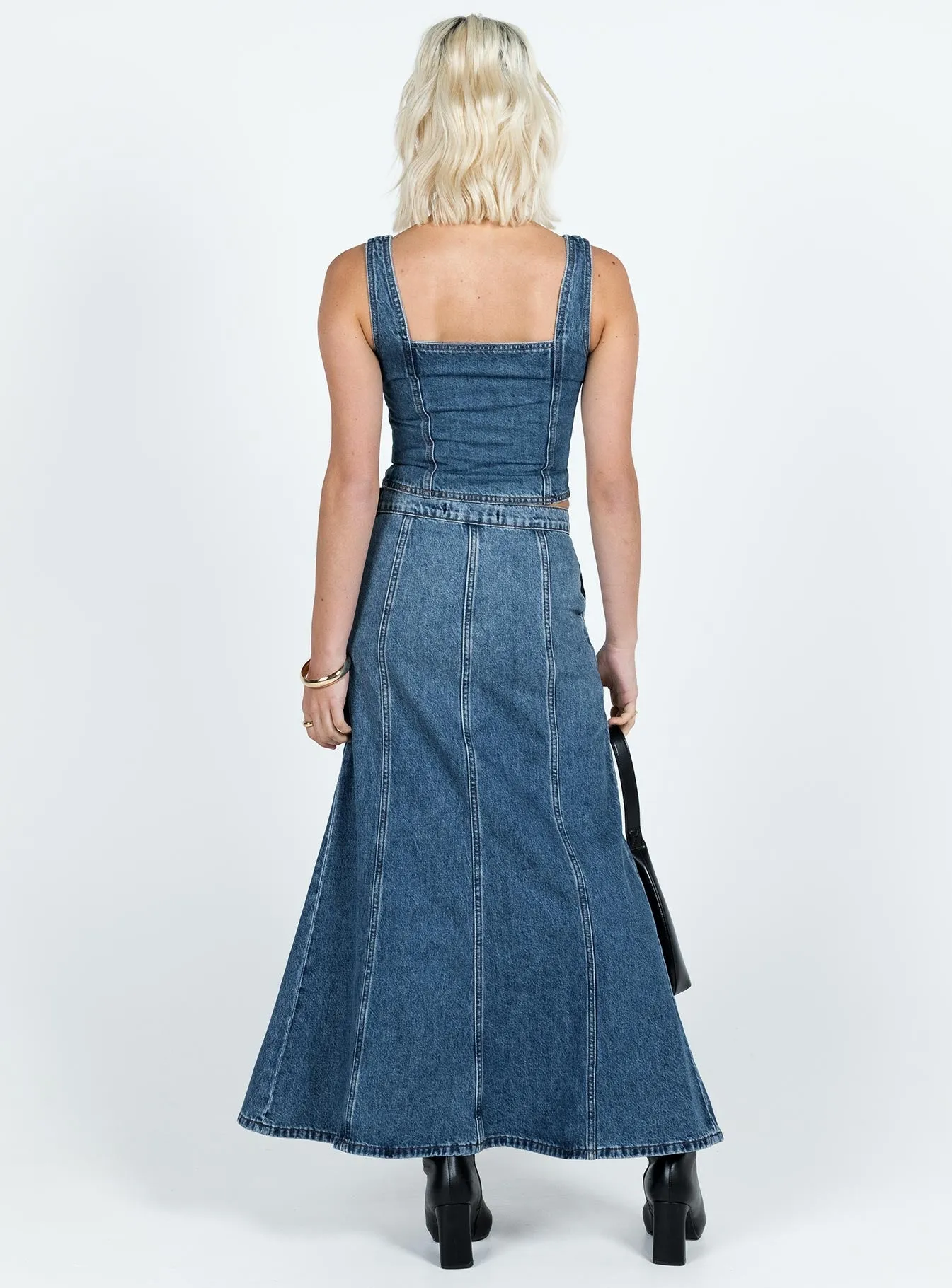 Wyoming Midi Skirt Blue Denim