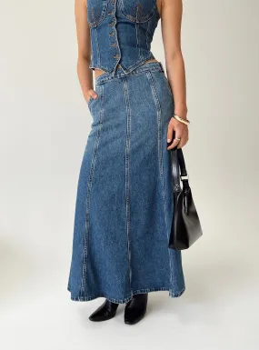 Wyoming Midi Skirt Blue Denim